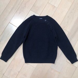 Il Gufo boys soft knit merino wool made in Italy Navy Crewneck Sweater